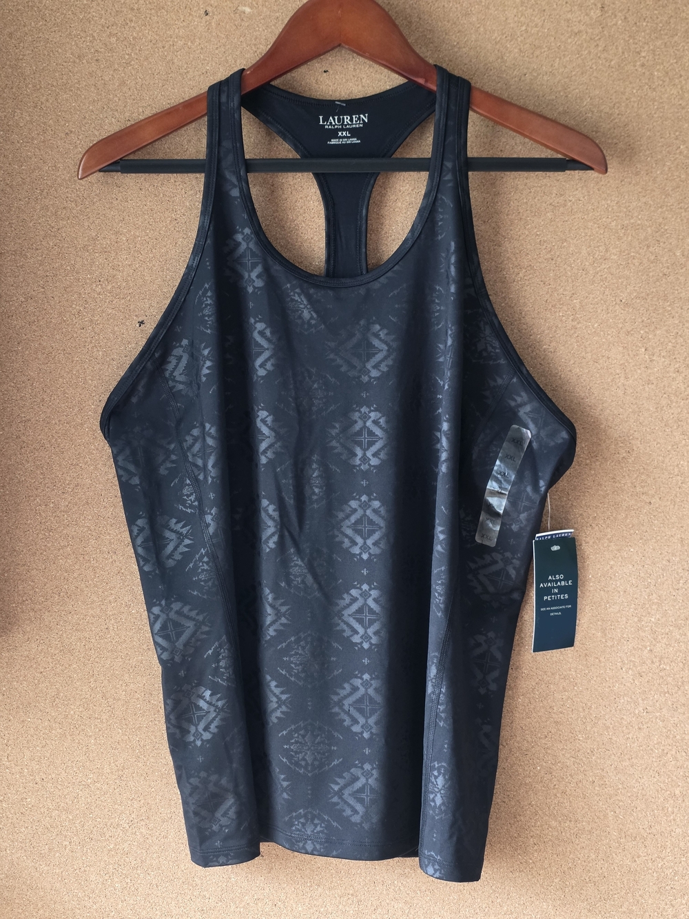 Lauren Ralph Lauren Active Black Performance Racerback Tank Top XXL NWT